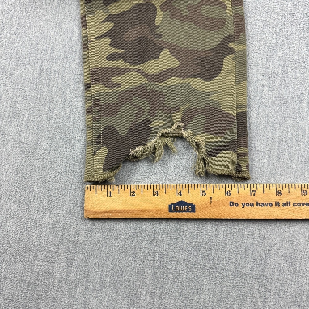Zara‎ Jeans Womens 10 Fits 33x28 Green Skinny Camouflage Distressed Frayed Hem - Picture 10 of 14